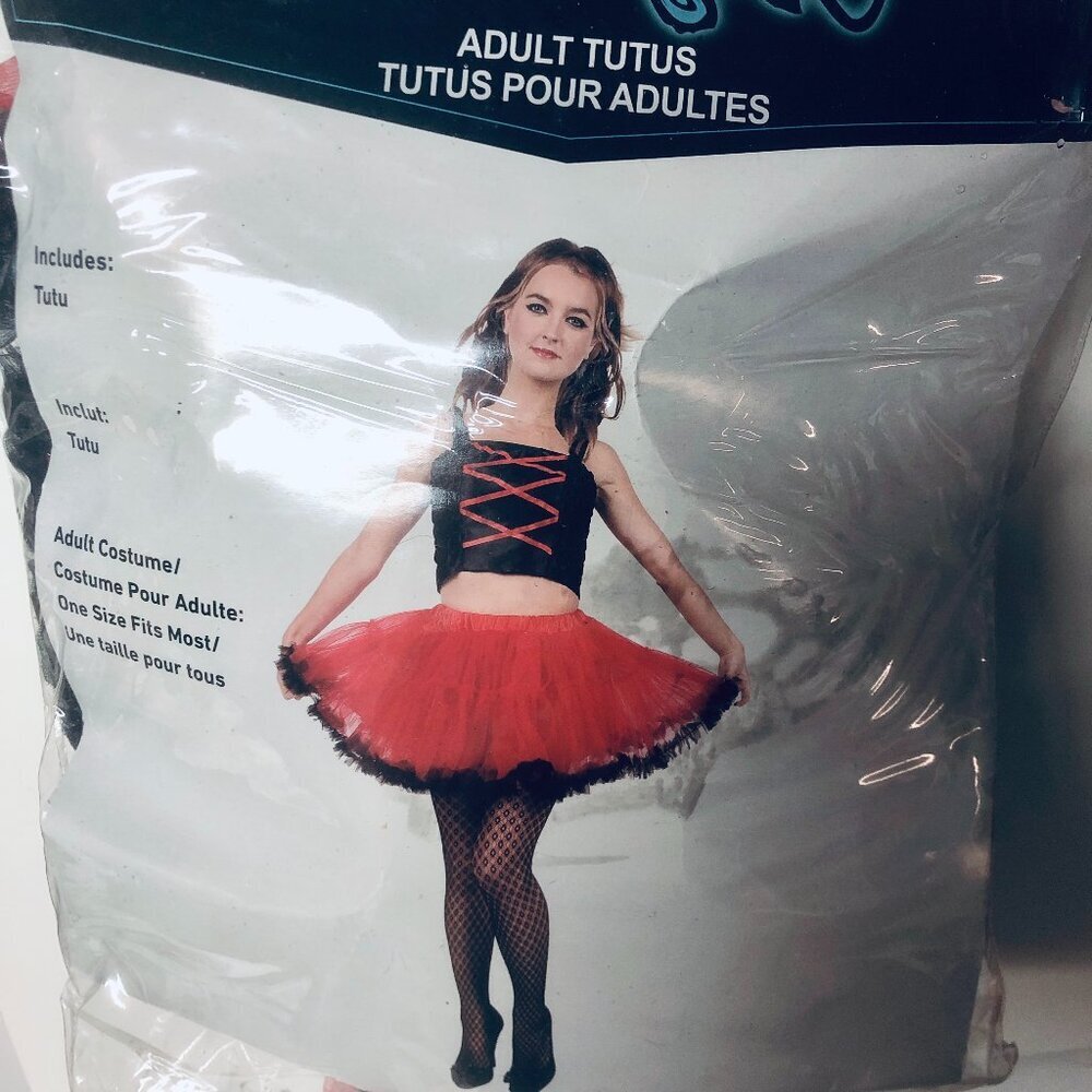 Alter Ego Red & Black Tutu Skirt Adult Halloween Costume One Size Cosplay Party